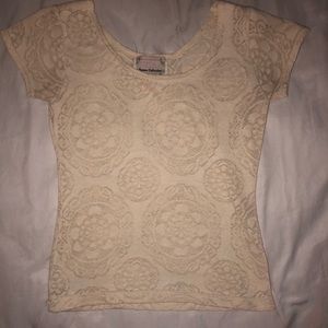 cream colored short sleeve